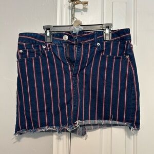 American Eagle Outfitters Blue Denim with Red Stripes